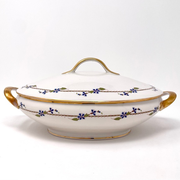 TV Tressemanes & Vogt Limoges France Stern Brothers Oval Covered Vegetable Dish - Picture 7 of 11